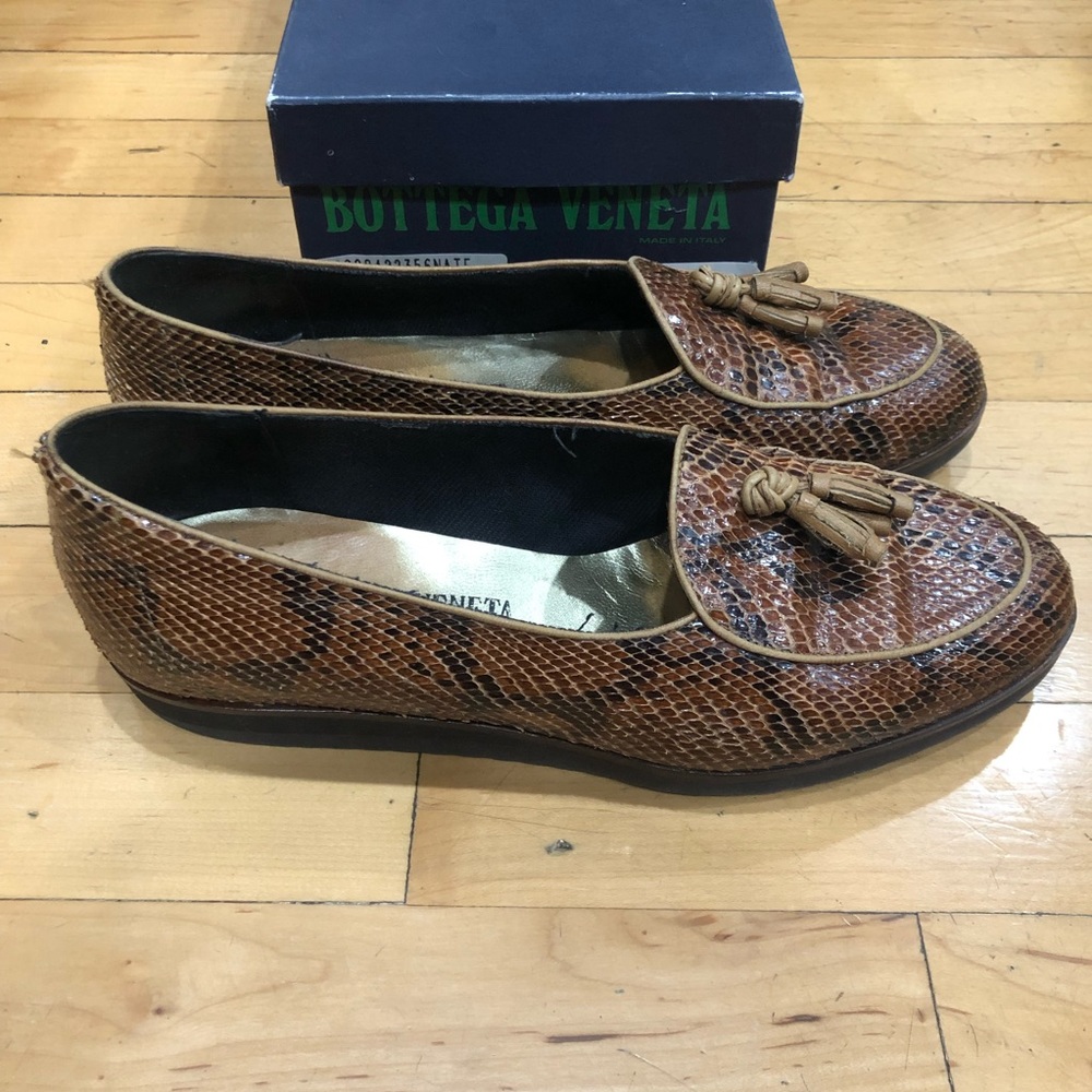 Bottega Veneta Reticulated Python Flats - Gem